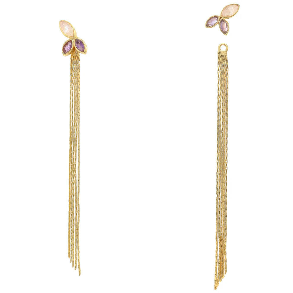 Detachable Centella Earrings Moonstone and Purple Earring